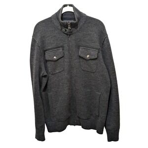 Banana Republic Men Sweater  Heavyweight Cotton Metal Neck Closure Zip Large